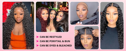 200 Density 5x5 Glueless Wig Human Hair Wig Ready To Wear HD Lace Wig Deep Wave Human Hair Wigs Glueless Wig for Women 4x4