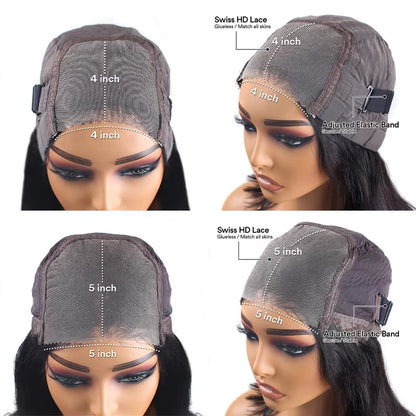 200 Density 5x5 Glueless Wig Human Hair Wig Ready To Wear HD Lace Wig Deep Wave Human Hair Wigs Glueless Wig for Women 4x4