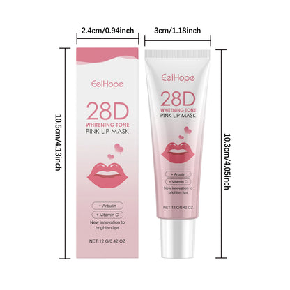 EELHOPE Lip Balm Fade Lip Lines Brightening Lasting Moisturizing Smoothing Skins Improve Lip Gloss Nourishing Pink Lip Mask