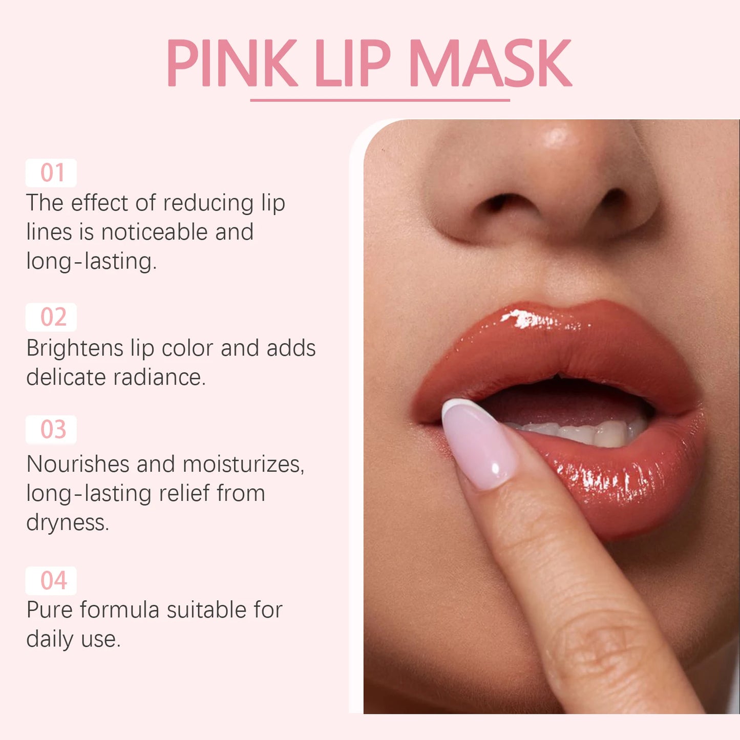 EELHOPE Lip Balm Fade Lip Lines Brightening Lasting Moisturizing Smoothing Skins Improve Lip Gloss Nourishing Pink Lip Mask