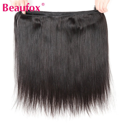 Beaufox Straight Human Hair Bundles Brazilian Unprocessed Bundles Human Hair Weave Bundles Straight Hair 1/3/4 Bundles Deal 30"