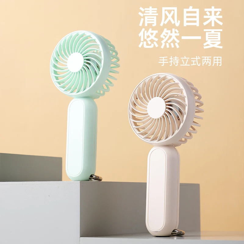 2024 New Summer Noiseless Hand Held Portable Mini Fan Rechargeable Desktop Table Air Cooling Handheld A217 Fan