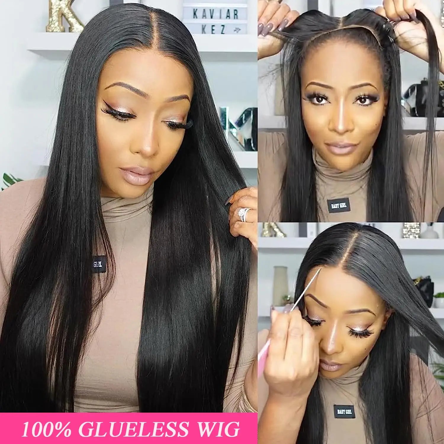 Straight Glueless Wigs 100% Human Hair Ready to Wear HD 5x5 6x4 Lace Closure Wigs For Women 180% Easy Go Pre Plucked MYLOCKME
