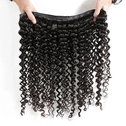 Deep Wave Human Hair Bundles Curly Hair Brazilian Weaving 28 30 40 Inch Natural Remy Loose Deep Wave Hair Bundles 1/3/4 Pcs