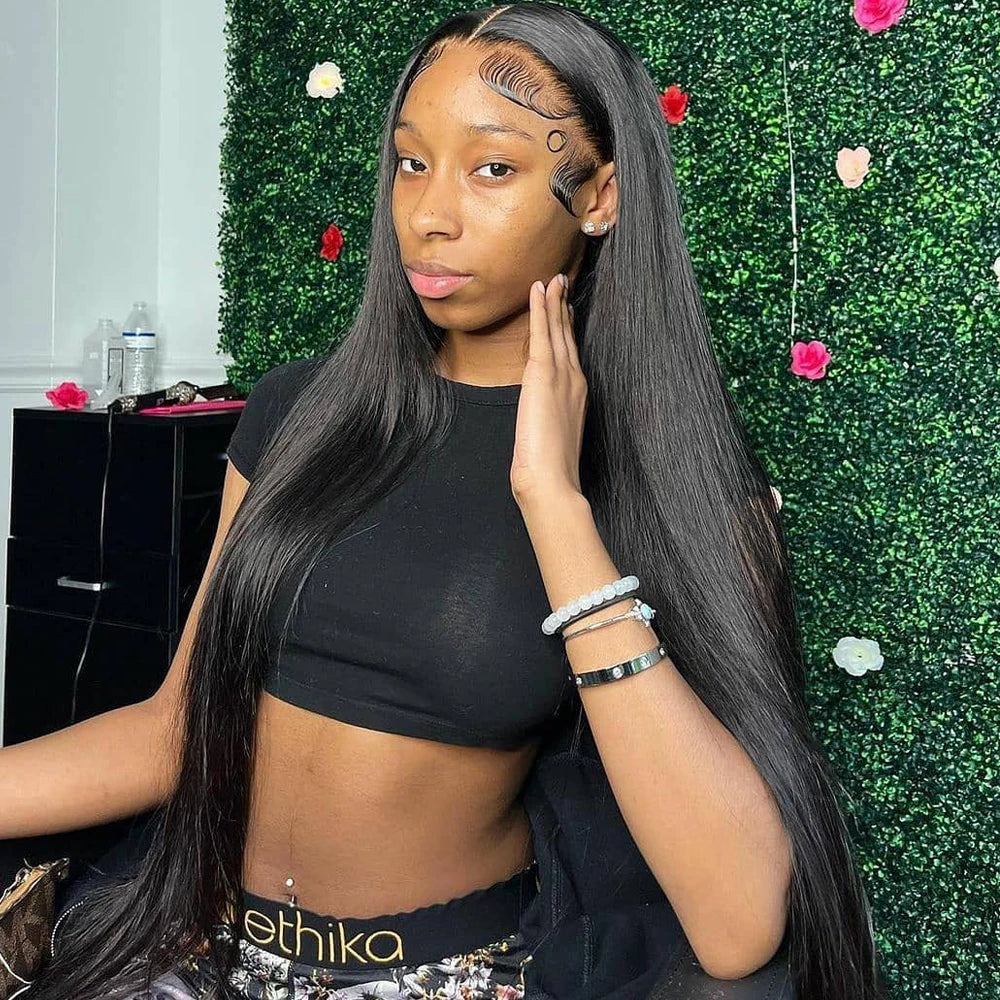 250% 30 40Inches Bone Straight Lace Frontal Wigs Brazilian 13x4 13x6 Lace Front Human Hair Wigs For Women 360 Full Pre Plucked