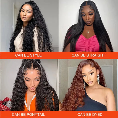 26 Inch 13x6 Hd Lace Wig Curly Lace Front Human Hair Wigs For Black Women Pre Plucked Brazilian Hair 13x4 Deep Wave Frontal Wig