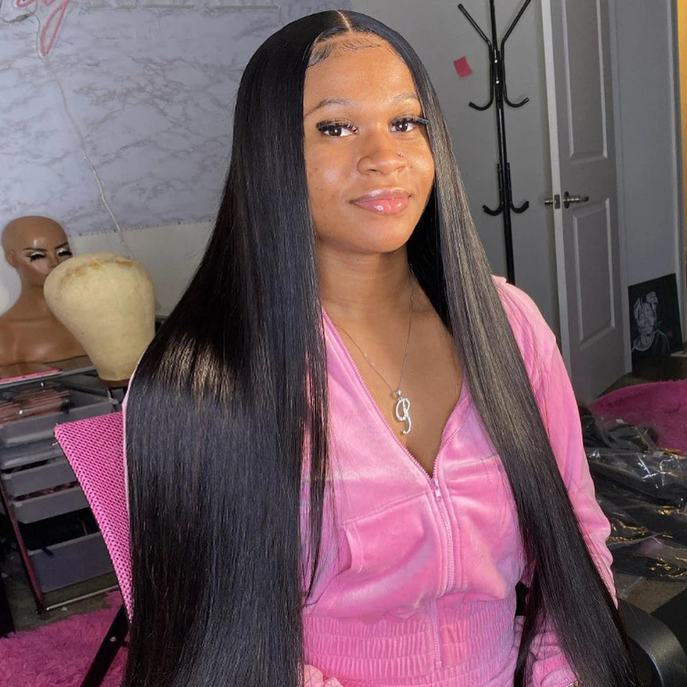 250% 30 40Inches Bone Straight Lace Frontal Wigs Brazilian 13x4 13x6 Lace Front Human Hair Wigs For Women 360 Full Pre Plucked