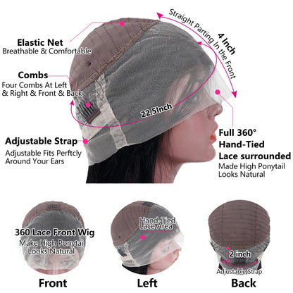 46 Inch Hd 13x6 Water Deep Wave Lace Frontal Wigs Human Hair 13x6 Lace Front Wig Curly Wigs For Women Pre Plucked With Baby Hair