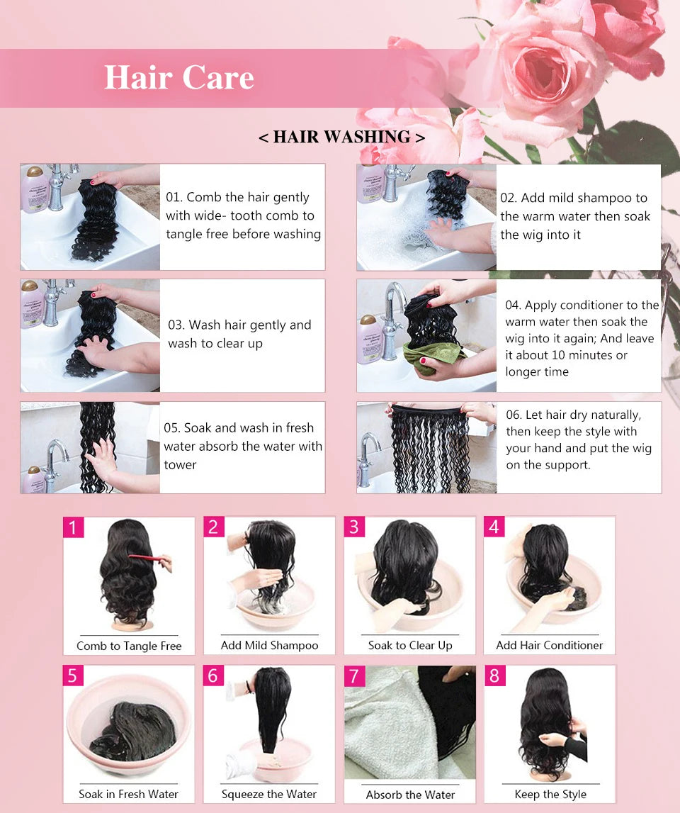 Kinky Curly 13x4 Lace Frontal Wig Brazilian Hair Transparent Water Wave Lace Frontal Human Hair Wigs For Women 4x4 Lace Wig