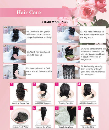 Kinky Curly 13x4 Lace Frontal Wig Brazilian Hair Transparent Water Wave Lace Frontal Human Hair Wigs For Women 4x4 Lace Wig