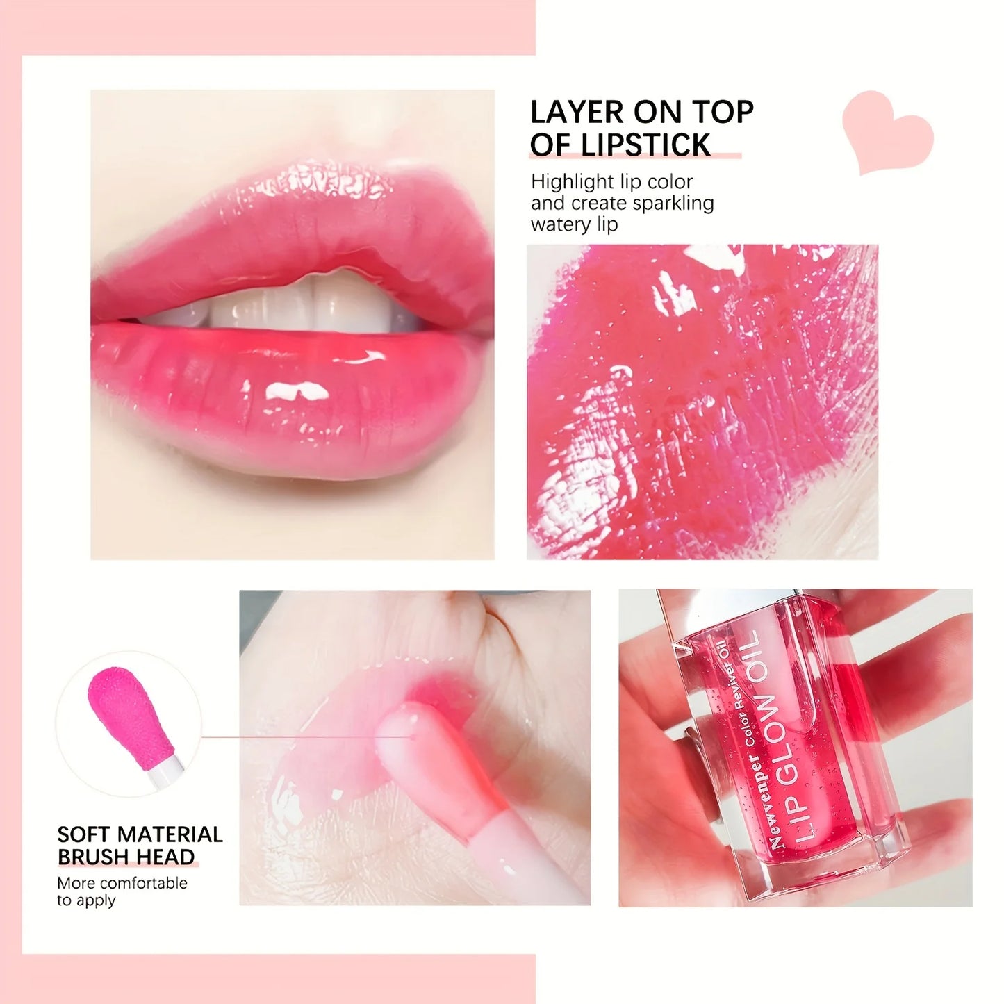 Hydrating Lip Glow Oil Long Lasting Plumping Lip Gloss Transparent Toot Lip Balm Moisturizing Lip Oil  for Lip Care and Dry Lips