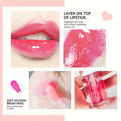 Hydrating Lip Glow Oil Long Lasting Plumping Lip Gloss Transparent Toot Lip Balm Moisturizing Lip Oil  for Lip Care and Dry Lips