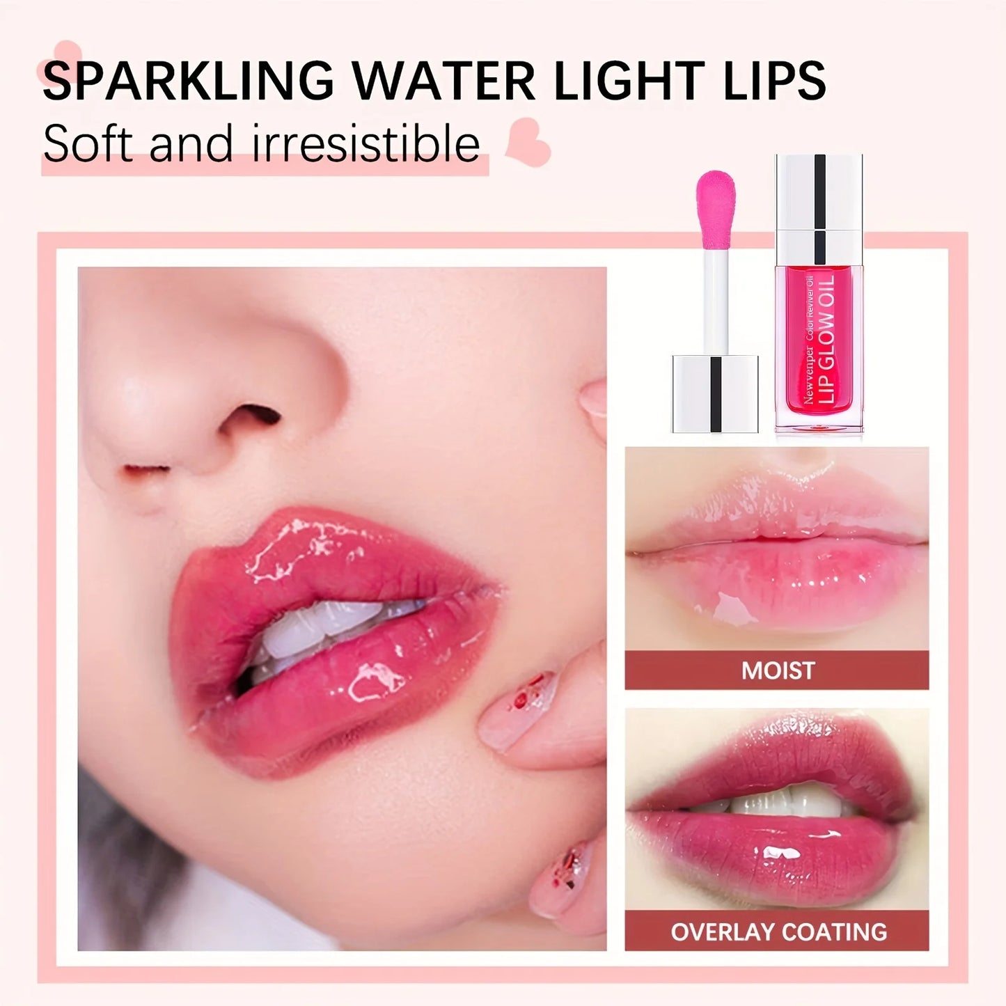 Hydrating Lip Glow Oil Long Lasting Plumping Lip Gloss Transparent Toot Lip Balm Moisturizing Lip Oil  for Lip Care and Dry Lips