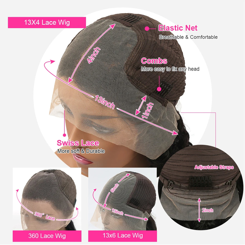 250% 30 40Inches Bone Straight Lace Frontal Wigs Brazilian 13x4 13x6 Lace Front Human Hair Wigs For Women 360 Full Pre Plucked