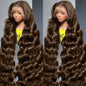 220% Chocolate Brown Body Wave Human Hair Wigs 13x6 Hd Lace Front Human Hair 13x4 Lace Frontal 30 40 46 Inch Wig Pre Plucked