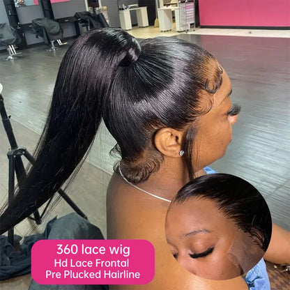 250% 30 40Inches Bone Straight Lace Frontal Wigs Brazilian 13x4 13x6 Lace Front Human Hair Wigs For Women 360 Full Pre Plucked