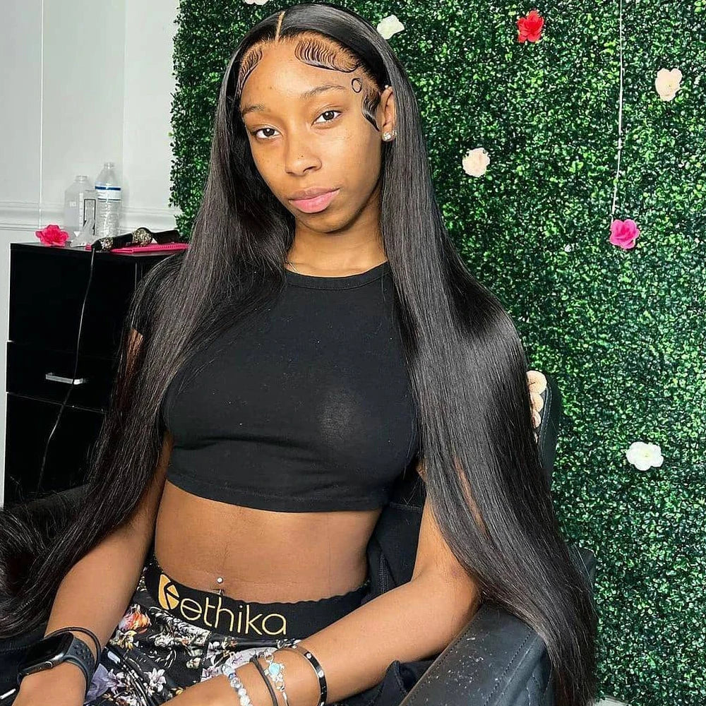 250% 30 40Inches Bone Straight Lace Frontal Wigs Brazilian 13x4 13x6 Lace Front Human Hair Wigs For Women 360 Full Pre Plucked