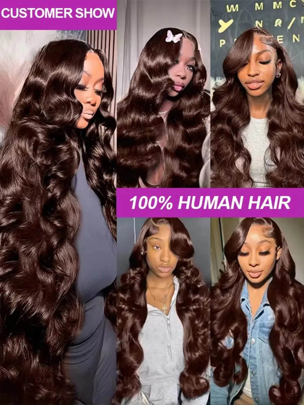 220% Chocolate Brown Body Wave Human Hair Wigs 13x6 Hd Lace Front Human Hair 13x4 Lace Frontal 30 40 46 Inch Wig Pre Plucked