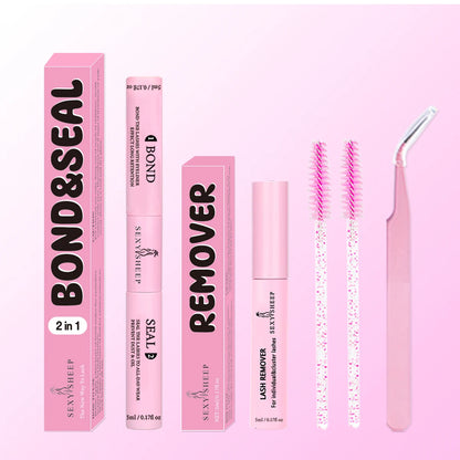 Lash Cluster Glue, Lash Bond and Seal 10ml Bond & Seal Eyelash Glue 2 in 1 for Clusters, Eyelash Adhesive Black Long-Lasting