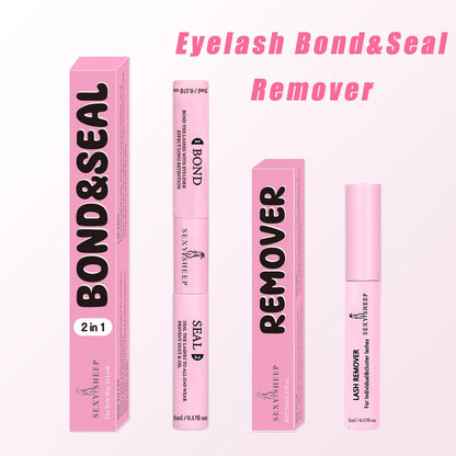 Lash Cluster Glue, Lash Bond and Seal 10ml Bond & Seal Eyelash Glue 2 in 1 for Clusters, Eyelash Adhesive Black Long-Lasting