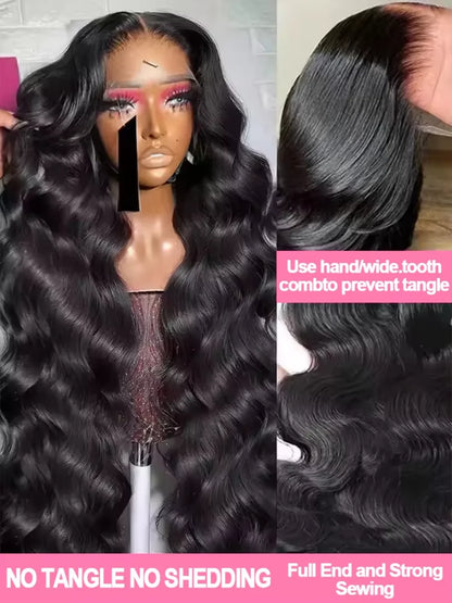 13x6 13x4 HD Lace Human Hair Lace Frontal Wigs 36 46 Long Inch Body Wave 360 5x5 Hd Transparent Lace Full Frontal Wig for Women