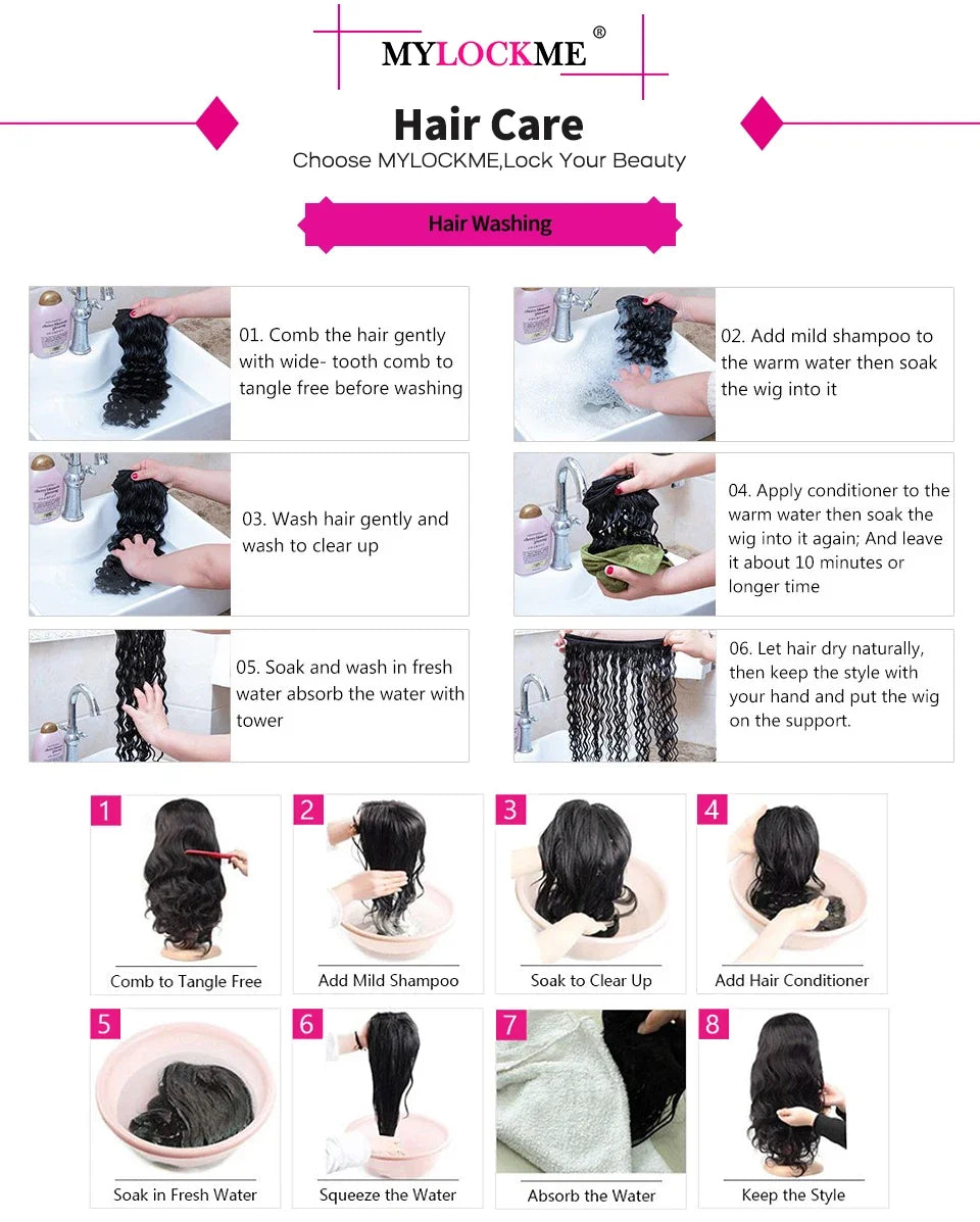 Straight Glueless Wigs 100% Human Hair Ready to Wear HD 5x5 6x4 Lace Closure Wigs For Women 180% Easy Go Pre Plucked MYLOCKME