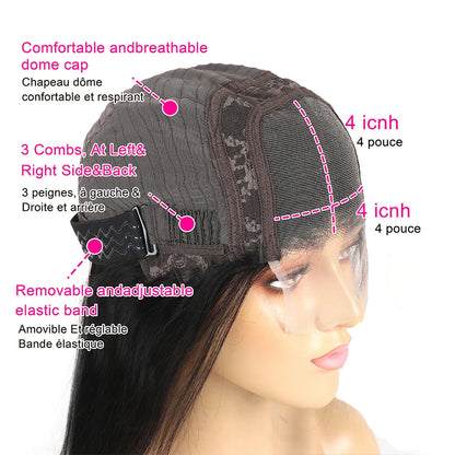 Kinky Curly 13x4 Lace Frontal Wig Brazilian Hair Transparent Water Wave Lace Frontal Human Hair Wigs For Women 4x4 Lace Wig