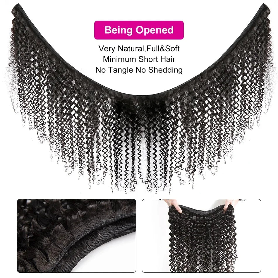 Deep Wave Human Hair Bundles Curly Hair Brazilian Weaving 28 30 40 Inch Natural Remy Loose Deep Wave Hair Bundles 1/3/4 Pcs