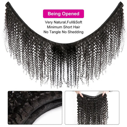 Deep Wave Human Hair Bundles Curly Hair Brazilian Weaving 28 30 40 Inch Natural Remy Loose Deep Wave Hair Bundles 1/3/4 Pcs