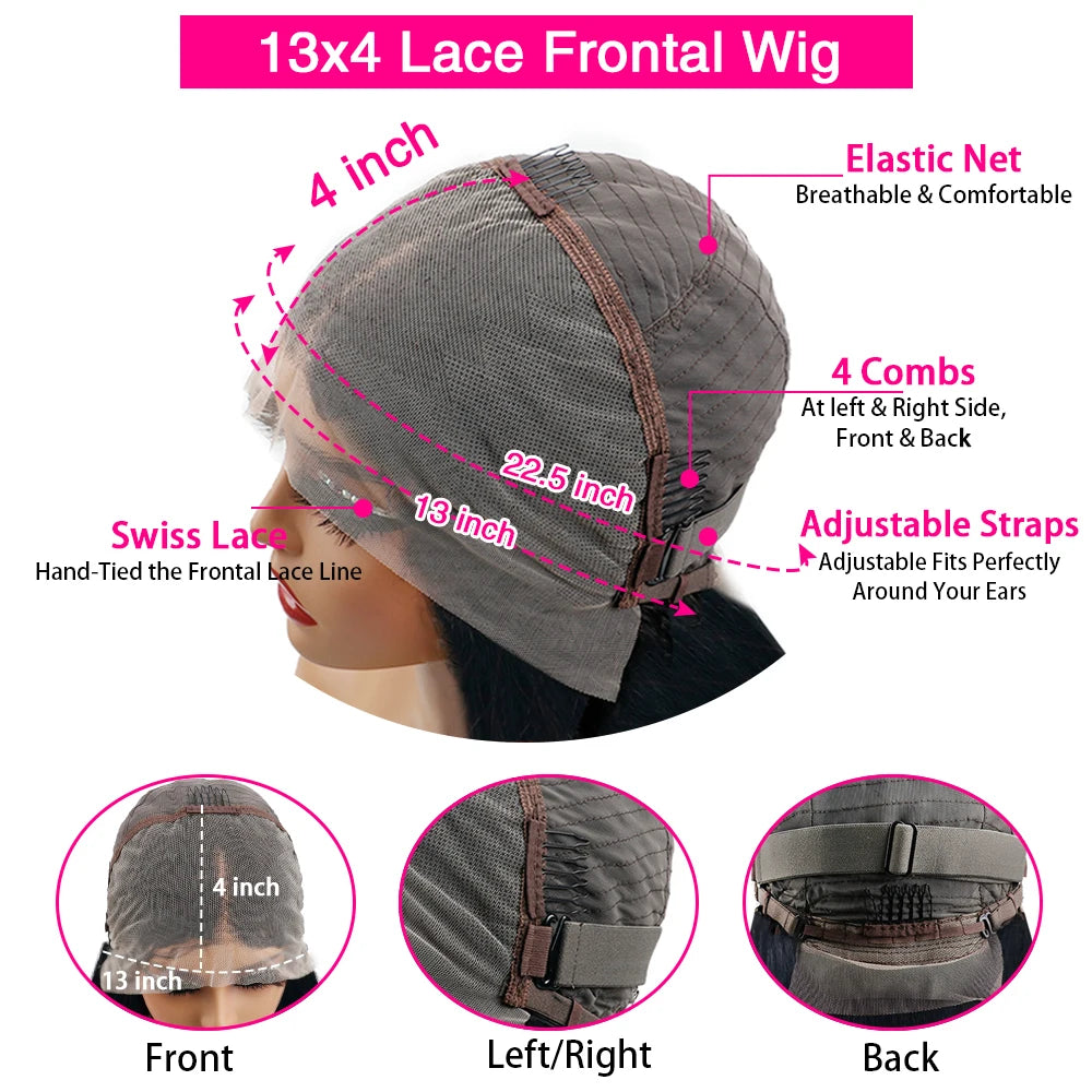 46 Inch Hd 13x6 Water Deep Wave Lace Frontal Wigs Human Hair 13x6 Lace Front Wig Curly Wigs For Women Pre Plucked With Baby Hair