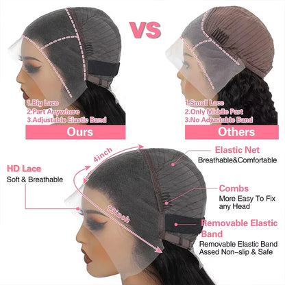 26 Inch 13x6 Hd Lace Wig Curly Lace Front Human Hair Wigs For Black Women Pre Plucked Brazilian Hair 13x4 Deep Wave Frontal Wig