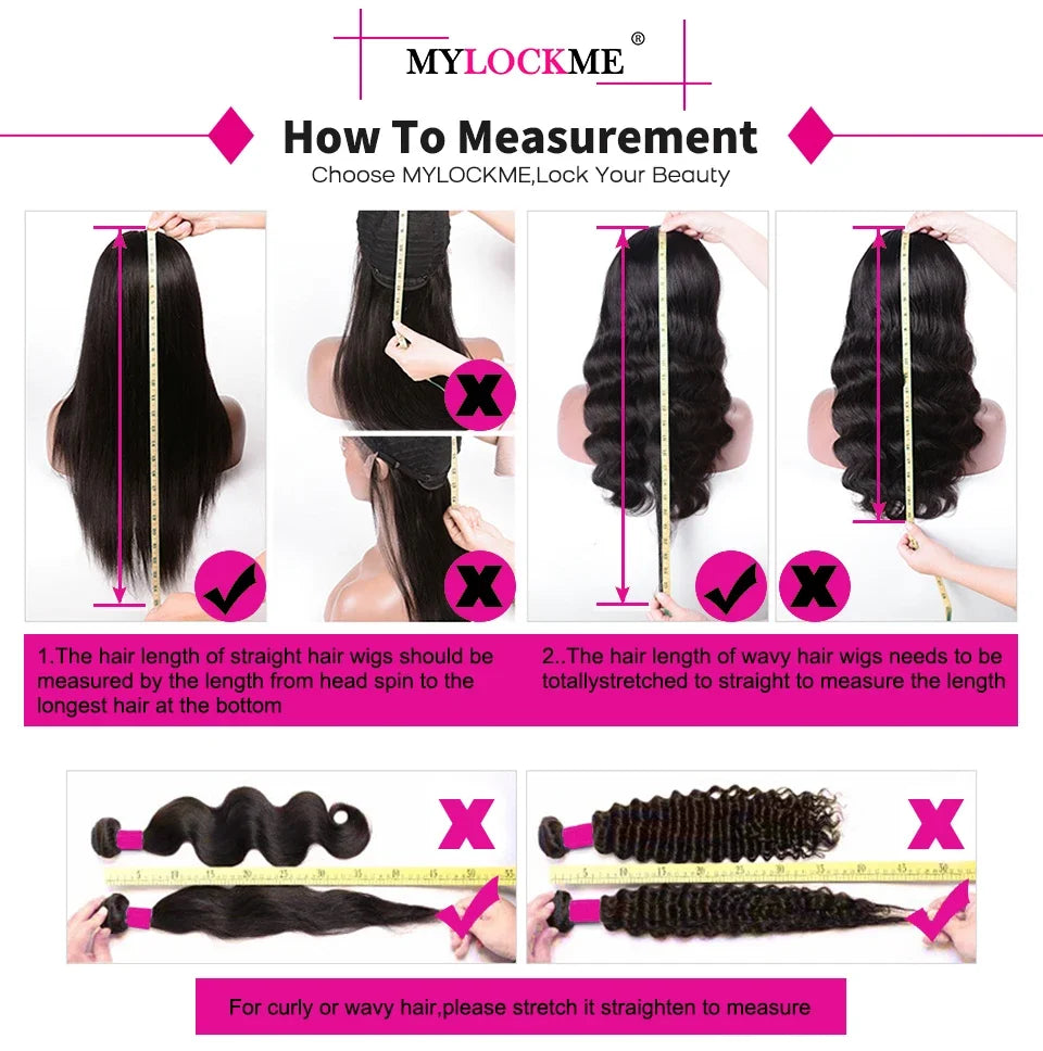 Straight Glueless Wigs 100% Human Hair Ready to Wear HD 5x5 6x4 Lace Closure Wigs For Women 180% Easy Go Pre Plucked MYLOCKME