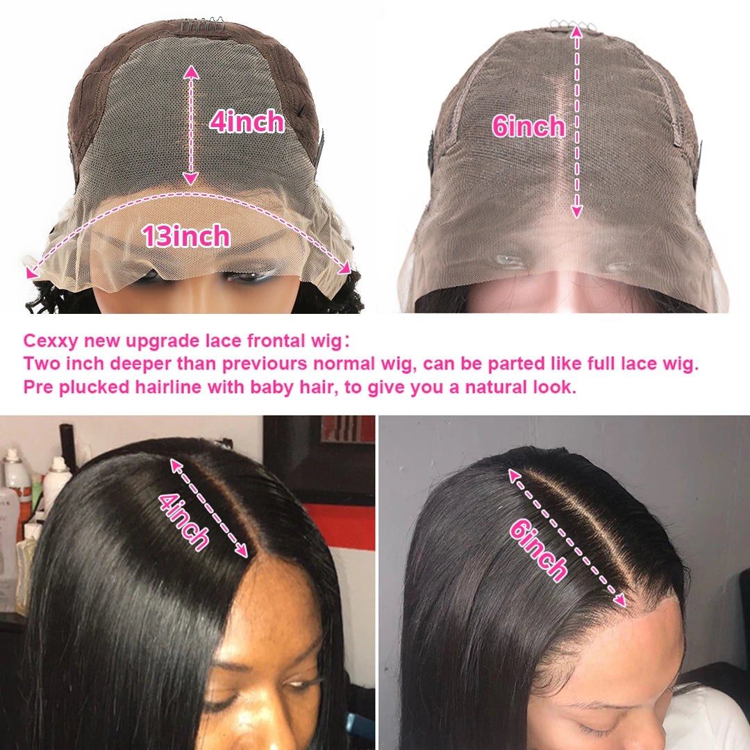 250% 30 40Inches Bone Straight Lace Frontal Wigs Brazilian 13x4 13x6 Lace Front Human Hair Wigs For Women 360 Full Pre Plucked