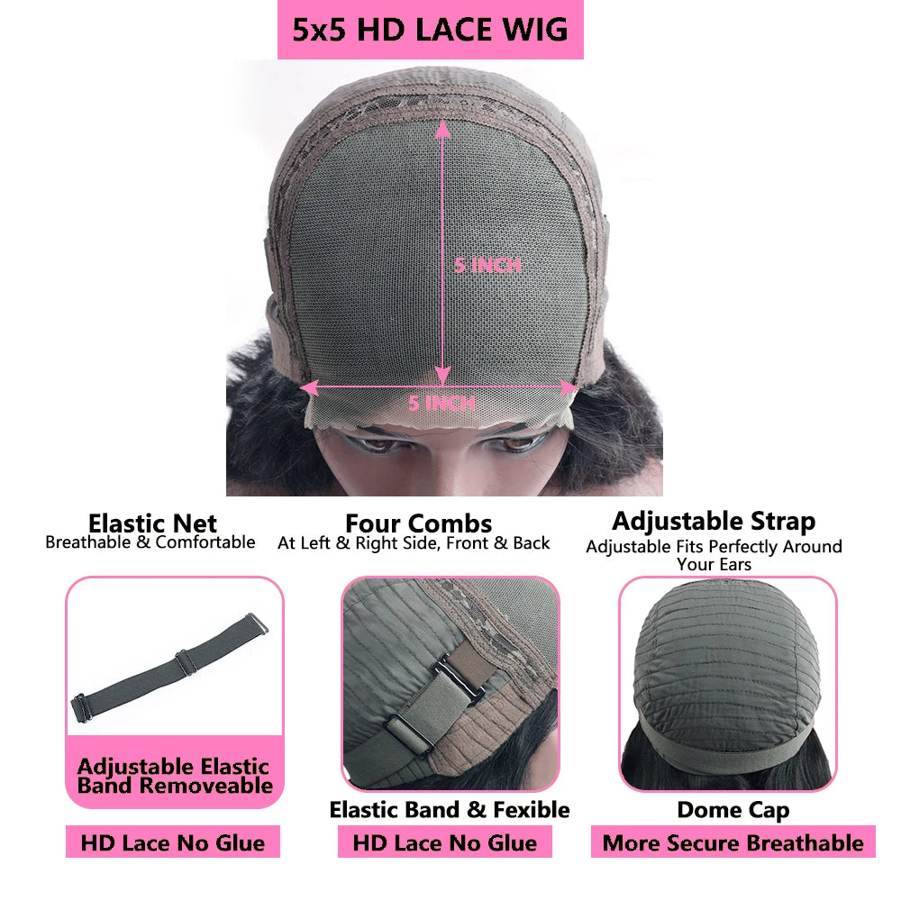 46 Inch Hd 13x6 Water Deep Wave Lace Frontal Wigs Human Hair 13x6 Lace Front Wig Curly Wigs For Women Pre Plucked With Baby Hair