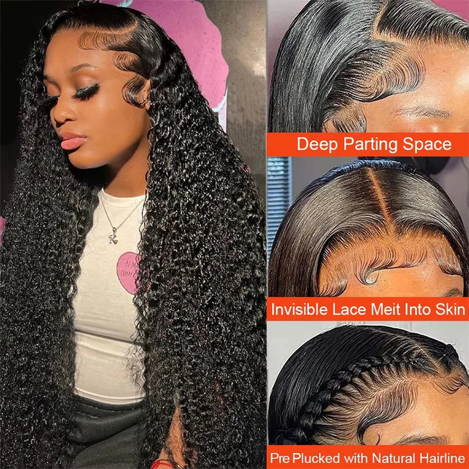 26 Inch 13x6 Hd Lace Wig Curly Lace Front Human Hair Wigs For Black Women Pre Plucked Brazilian Hair 13x4 Deep Wave Frontal Wig
