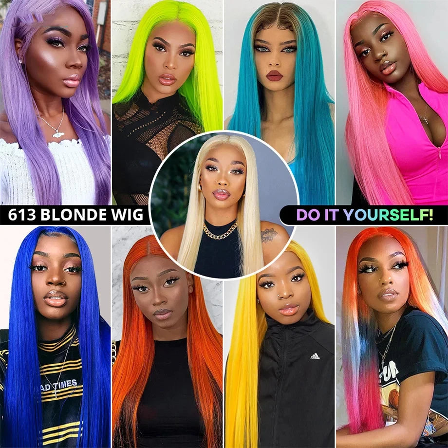 613 hd lace frontal wig blonde lace front wig human hair 13x6 13x4 straight wigs for women choice cheap wigs on sale clearance