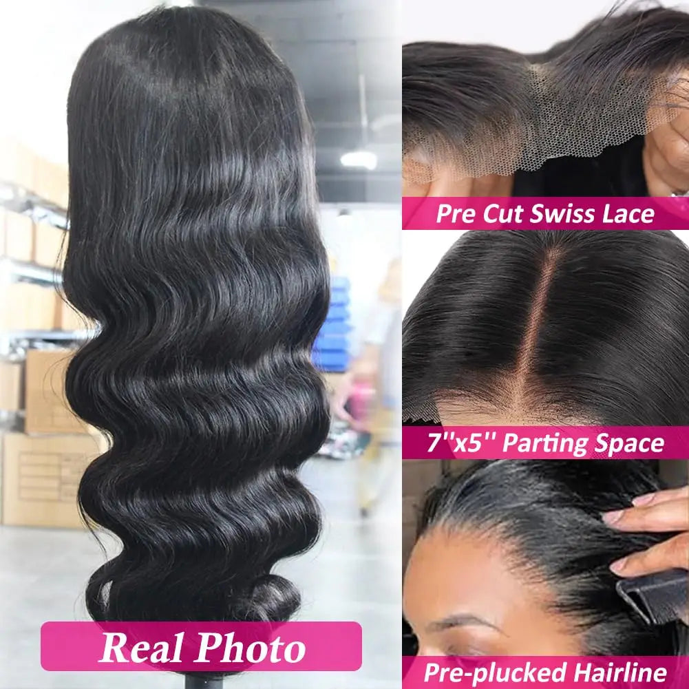 Wear Go Glueless Wig Body Wave Human Hair Wigs 30 32 Inch 7x5 6x4 5×5 HD Lace Closure Wig Pre Plucked Pre Cut Human Hair Wigs
