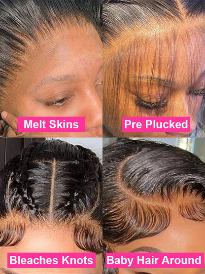 250% 30 40Inches Bone Straight Lace Frontal Wigs Brazilian 13x4 13x6 Lace Front Human Hair Wigs For Women 360 Full Pre Plucked